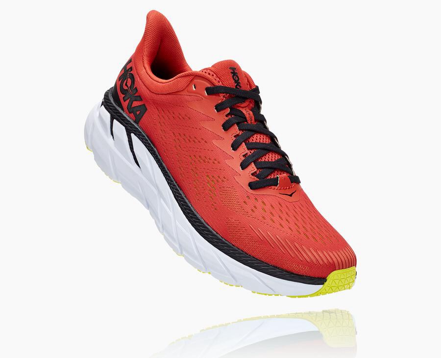 Hoka One One Hardloopschoenen Heren - Clifton 7 - Rood - MV6597041